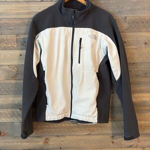 Good Condition - The North Face Softshell Jacket - white/grey - Mens Small